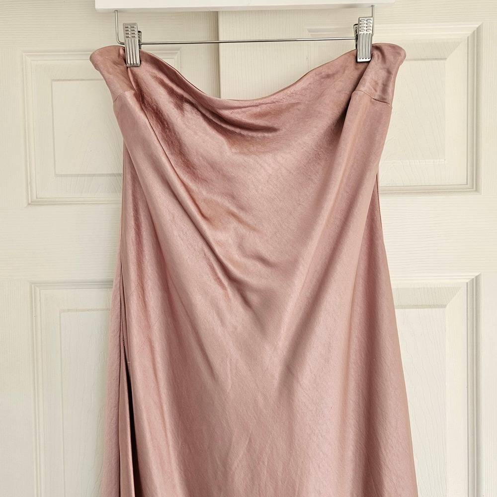 MORE TO COME | NWT Emma Strapless Maxi Dress in Blush Satin XL - Picture 3 of 12